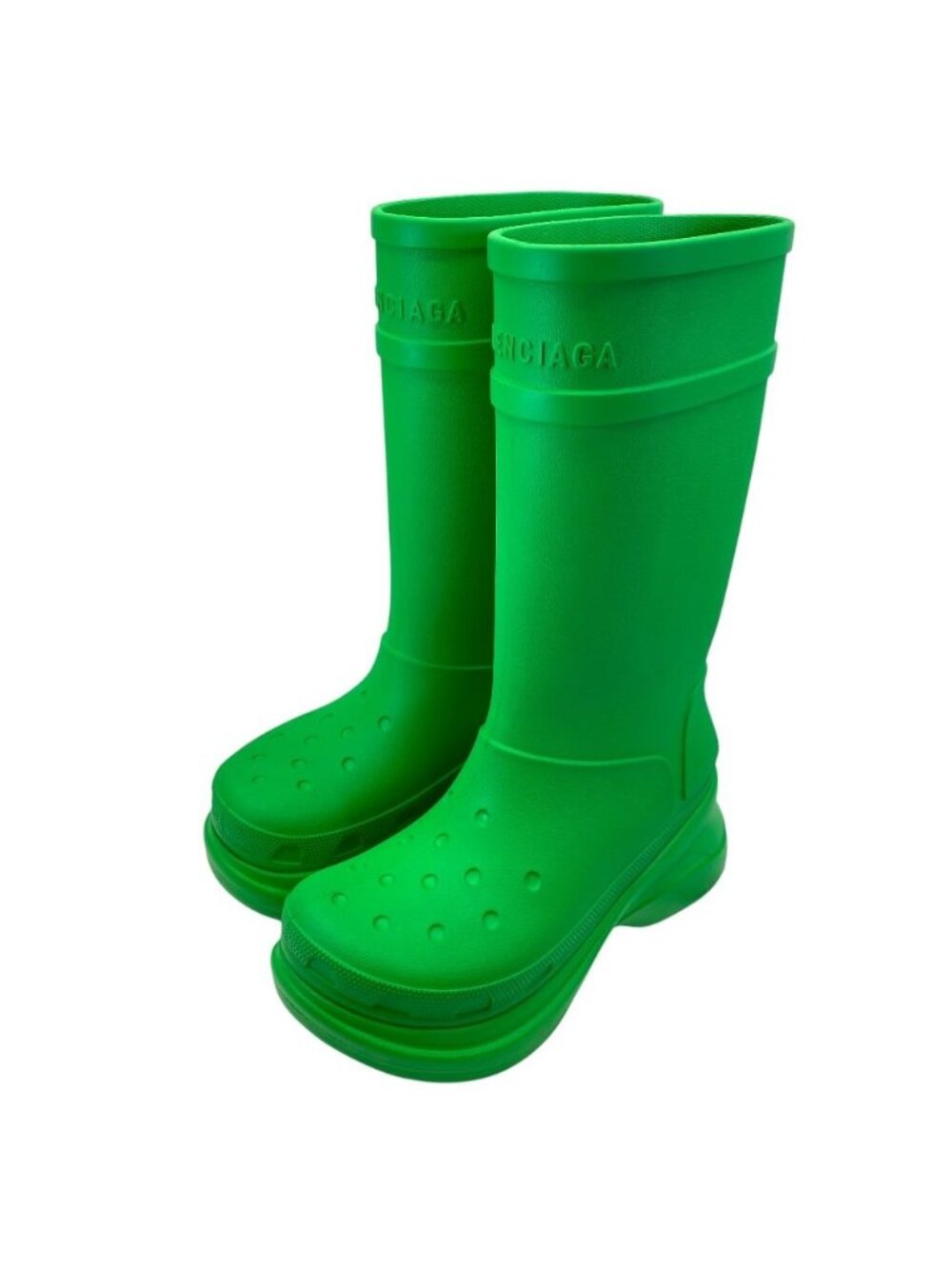 Balenciaga Crocs Long Boots Rain Rubber Green Shoes Casual